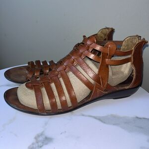 Niko's strappy leather sandals size EU and US 9.5 made in Greece Mediterranean
